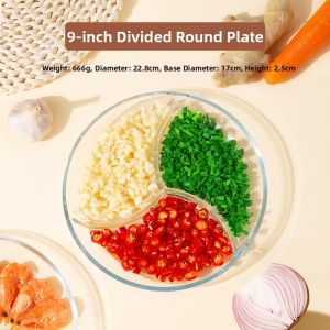WEIKAMAYI | Sauce Dish Glass Three-Compartment Plate