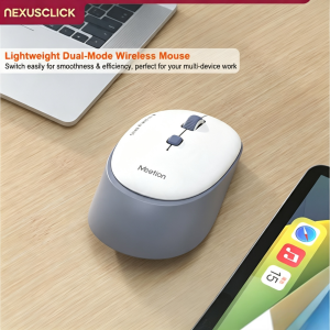 NexusClick Silent Dual Mode Wireless Mouse 3 Million Clicks Durable Rechargeable 3200 DPI Adjustable Mouse for Computer  Tablet