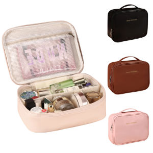 กระเป๋าเครื่องสำอางความจุขนาดใหญ่กระเป๋าเก็บแบบพกพาออแกไนเซอร์เครื่องสำอางหรูหราของขวัญที่สมบูรณ์แบบสำหรับแม่แฟนสิ่งจำเป็นในการเดินทาง