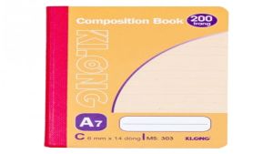 Sổ Kẻ Ngang May Dán Gáy Composition Book A7 200 Trang KLONG 303 Sổ Ghi Chép Nhỏ Gọn