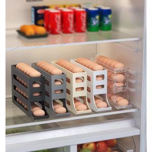 Egg Storage Box Rolling Transparent Food Grade For Home Slide Kitchen Multi-Layer Automatic Egg Roller Refrigerator Storage