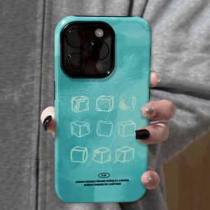 Korean Ins Style Ice Cube Design Phone Case for Apple 16Promax Iphone 16Pro Full Cover Anti-Fall High-End Feeling Womens Model