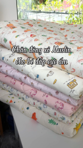 Chăn đông cho bé Mangata Bedding size 120x150cm chăn chần gòn Microfiber vỏ bọc vải Xô Muslin và vải nhung hạt đậu mềm mại