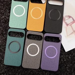 Luxury Fabric Cloth for Magsafe Case for Google Pixel 10 9 8 7 6 Pro XL 8A 7A 6A Magnetic Slim Shockproof Cover for Pixel10 9Pro