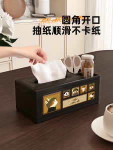 กล่องใส่ผ้าเช็ดหนังลายการ์ตูนสำหรับห้องนั่งเล่นและโต๊ะทานข้าวในบ้าน กล่องใส่ของใช้สำหรับหน้าที่ระดับไฮเอนด์และหรูหรา