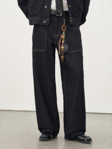 714street | Quần Jeans Nam Kiểu Nhật Cổ Điển Dáng Ôm Thẳng Mùa Thu