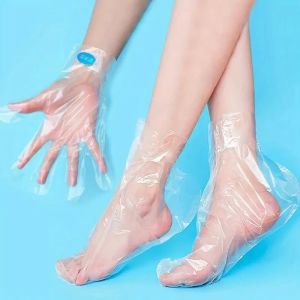Thick Disposable Hand Mask Gloves Disposable Foot Mask Foot Covers Multi-functional Foot/Hand Cover with Blue Adhesive Dots