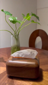 New and Improved Minimalist Living Room Tissue Holder Walnut Toilet Paper Holder Desktop Storage Box Wooden Tissue Holder