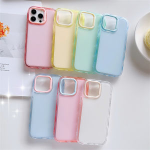 Candy Colored Drip Glue Full Cover Slot Design Shockproof iPhone Case Soft Edge Hard Shell Simple Summer Dopamine