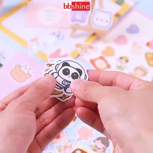 Sticker dán sổ set 100 sticker hoạt hình trang trí nhiều chủ để xinh xắn cho bé yêu BBShine ST015