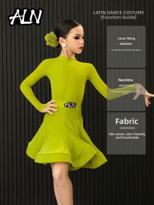 AILANGNA | Velvet Professional Latin Dance Outfit for Girls