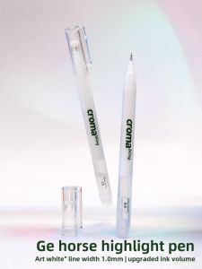 Croma Highlighter Pen Ultra White Artistic White Marker Pen 1MM Anime Hand-Drawn Markers Sketch Acrylic White Pen Black Background White Text Outline Pen Highlighting Drawing Pen Guka Pen