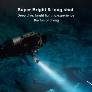 SmilingShark DivingFlashlight Led P70 5000LM Super Bright Professional Underwater Diving Torch Light Equipment USB Rechargeable Diving Lamp Outdoor Waterproof 26650  Battery torch