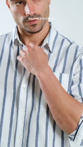 Bombboogie Kemeja Pria Slinky Blue White Navy 24960B5WV