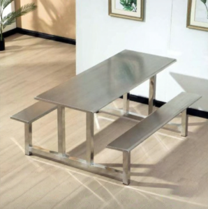 Stainless Steel Canteen Dining Table and Chairs