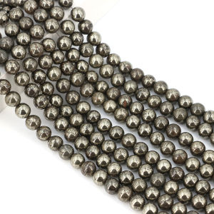 4/6/8/10mm Natural Pyrite Beads Round Loose Spacer Stone Bead for Jewelry Making Supplies DIY Energy Healing Bracelets Accessory