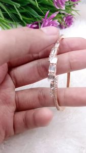 Gelang Tangan Bangle Yarrow 01 Alloy Lapis Mas 18K Zirconia Premium Quality & Tahan Lama BP018G