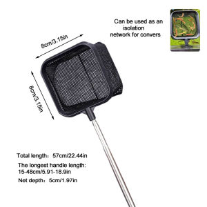 Aquarium Fish Tank Net with Suction Cup Extendable Handle Landing Net Isolation Net for Fish Tank Cleaning Tool Accessories