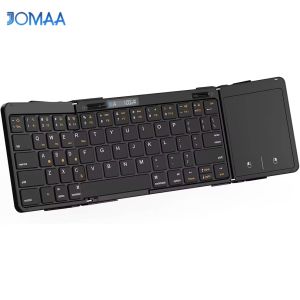 JOMAA | Foldable Bluetooth Keyboard with Touchpad & Display Rechargeable Wireless Multi-Device Keyboard Connect Up to 3 Devices