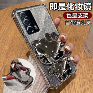 Transparent Silicone Phone Case for Vivo Iqoo Z5 Full Cover Anti-Fall Soft Shell with Stand Cute Iqoo Z5x Girls High-End Feel