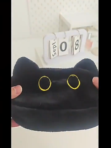 𐙚 Hộp bút con mèo đen kèm móc khoá mèo bông bóp kêu anime dung tích lớn hộp đựng bút quà tặng