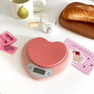 【24h Ship】Electronic Kitchen Scale 5kg weight grams Digital balance precision Accurate Pink Heart-shaped LCD Food Portable Digital Scale.