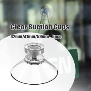 5Pcs 32/41/53mm Clear Screws Suction Cup Hooks Suction Pads With Thread