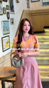 [ DUY NHẤT 15-17.10-VOUCHER 40K ]Đầm thiết kế BEMINE cổ tròn dáng chữ A phù hợp đi làm-B710