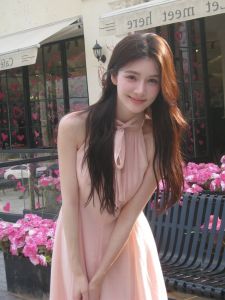 Touchin Pure Gentle Dress Children 2024 Spring/Summer Vacation Style Wear Fairy Temperamental Cinched Short Dress