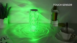 USB rechargeable rose diamond lamp crystal desk lamp multi-color ambient light touch bar light night light bedroom deskparty decoration light