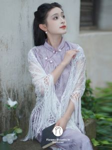 Light Summer Tassel Shawl for Qipao