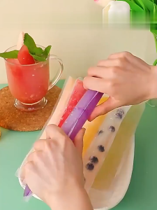 50pcs Kantong Plastik Cetakan Es Batu | Plastik Es Lilin Klip Diy | Plastik Es Mambo