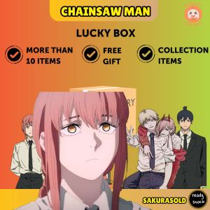 Chainsaw Man Gift Box Chainsaw Man Surprise Box Chainsaw Keychain Denji Power Aki Makima Pochita Keychain Sticker