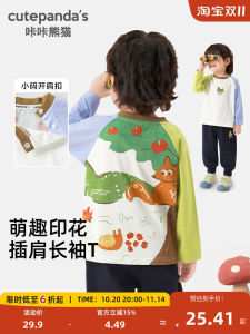 CUTEPANDAS Long Sleeve Baby T-Shirt Boys Girls Spring Autumn Cotton Basic Shirt Cartoon Print Casual Style Infant Clothes