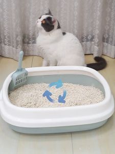 Cat Litter Box With Scoop Kitten Litter Box Cat Toilet Deodorization leakage prevention Litter Box