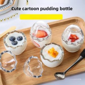 1PC Egg Shell Shape Glass Bottle Dessert Making Pudding Cup High Temperature Resistant Cup Tableware Household Goods