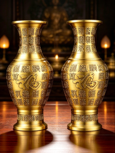 Brass Engraved Blessing Vase