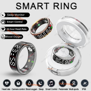 Smart Ring with Charging Case for Men Women Display Screen Health Monitor 5ATM WaterproofMultiple Sport Mode For Android IOS