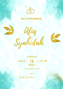 Kad Kahwin Design 9 | Digital | Aqiqah | Pertunangan | Hari Lahir | Doa Selamat | Lain-lain