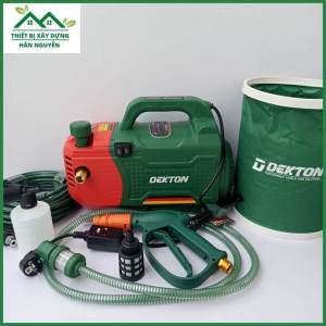 Máy rửa xe có chỉnh áp Dekton DK-CWR2951công suất 2950Wcó công tắc an toàn chống rò điệnmáy bơm nước.Tặng xô nước 13L