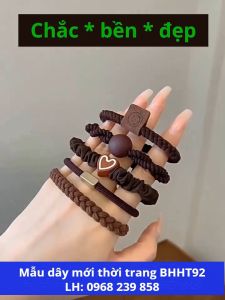 Set 10 dây buộc tóc cột tóc style Hàn Quốc co giãn tốt xinh xắn đa dạng màu sắc và hình dạng thời trang mới nhất