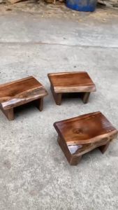 Ghế Con Ghế Đôn Thấp Ngồi Xổm Gỗ TràmTự Nhiên