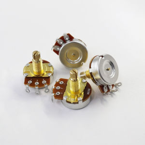 PHRILAM 4Pcs Full Size 18mm Guitar Bass Potentiometers 18-Tooth 6mm Split Shaft A250K/B250K/A500K/B500K Optional Volume Tone