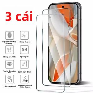 Bộ 3 Miếng Dán Bảo Vệ Màn Hình Kính Cường Lực Google Pixel 9 8 Pro 9A 8A 7 7A 6 6A 9H Chống Trầy Xước Chống Vân Tay Trong Suốt