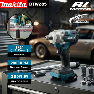 Makita | Makita DTW285 Brushless Electric Impact Wrench Cordless 320N.M Torque 1/2 Wrench Power Tools Compatible without 18V Battery