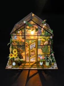 20243d ature dollhouse with LED light creative DIY flower House Handmade 3D puzzle assembly building model toys doll houses