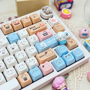 Keycaps Mèo Muối Biển Dễ Thương Hình Dạng Mèo Tăng Chiều Cao Cho Mac Và Bàn Phím Máy Tính Keycaps Cơ Tùy Chỉnh Với Phím Chức Năng Đa Phương Tiện
