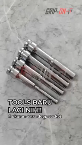 Grip on extra deep socket - Kunci sok extra panjang - ukuran 8-10-12-14 mm - DR 1/2 - 6 point CR-V