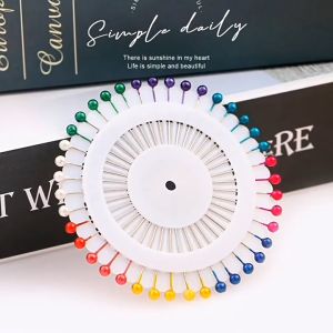 (40pcs) Colorful Pearl Head Pins Sewing Pin Straight Push Short Pin Shawl Needles Jarum Peniti Tudung Dressmaker Pins