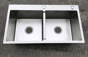 Bồn rửa bát 2 hố cân đúc 82x45x22. Inox 304 siêu bền